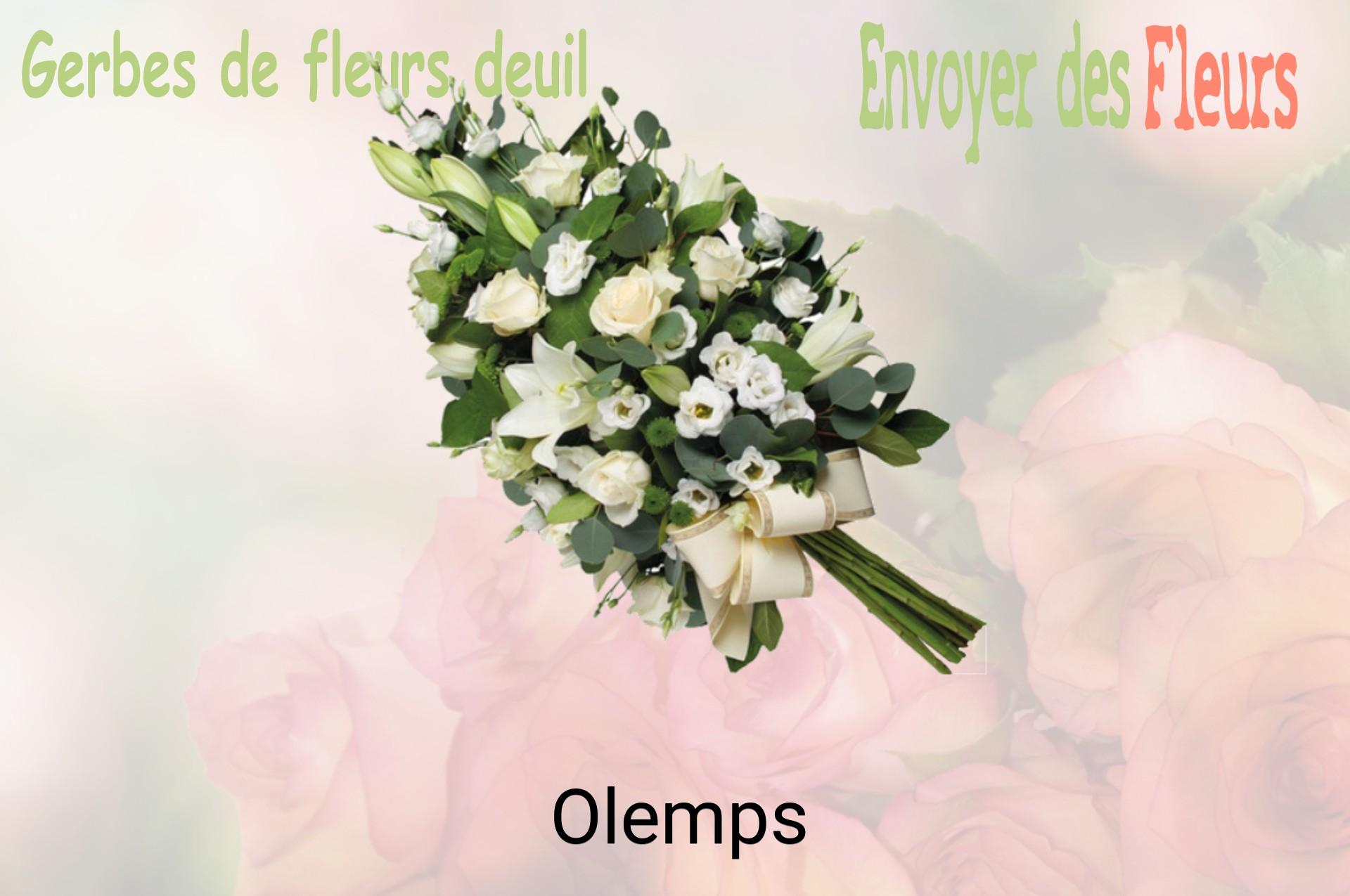 Gerbe de fleurs de deuil livrée à Olemps